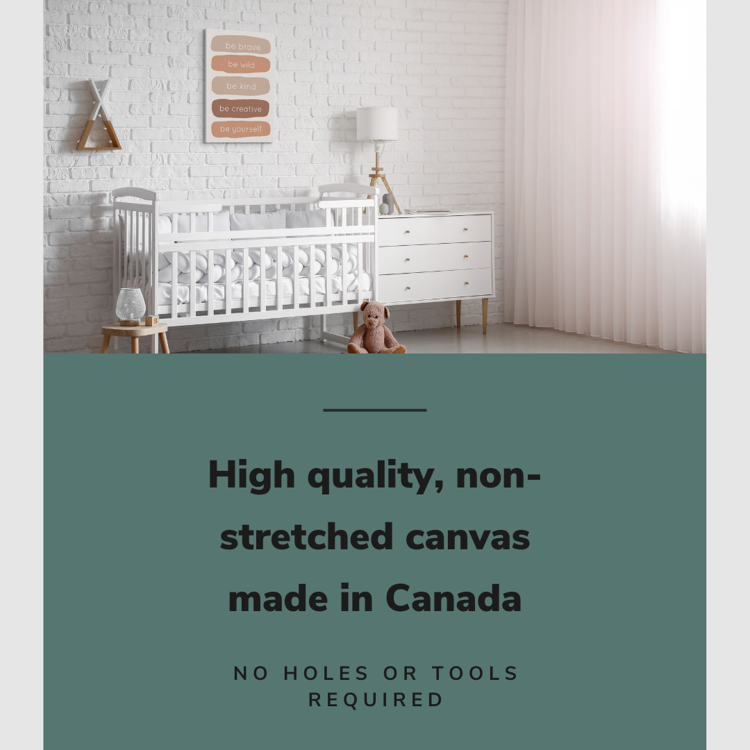 Neutral Nursery Positivity - Canvas Print Gender Neutral Wall Art Décor Whelhung