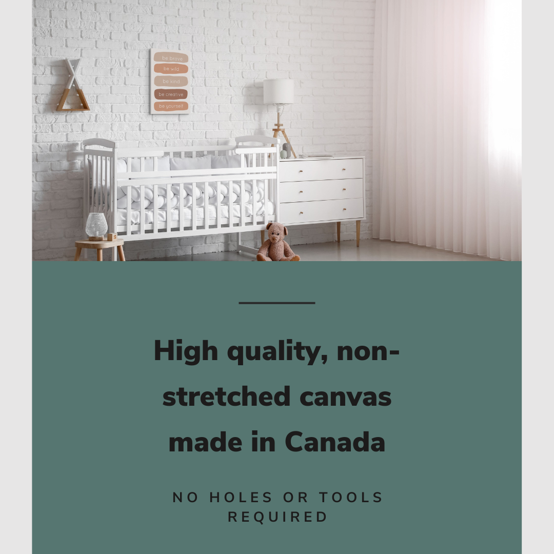 Neutral Nursery Positivity - Canvas Print Gender Neutral Wall Art Décor Whelhung