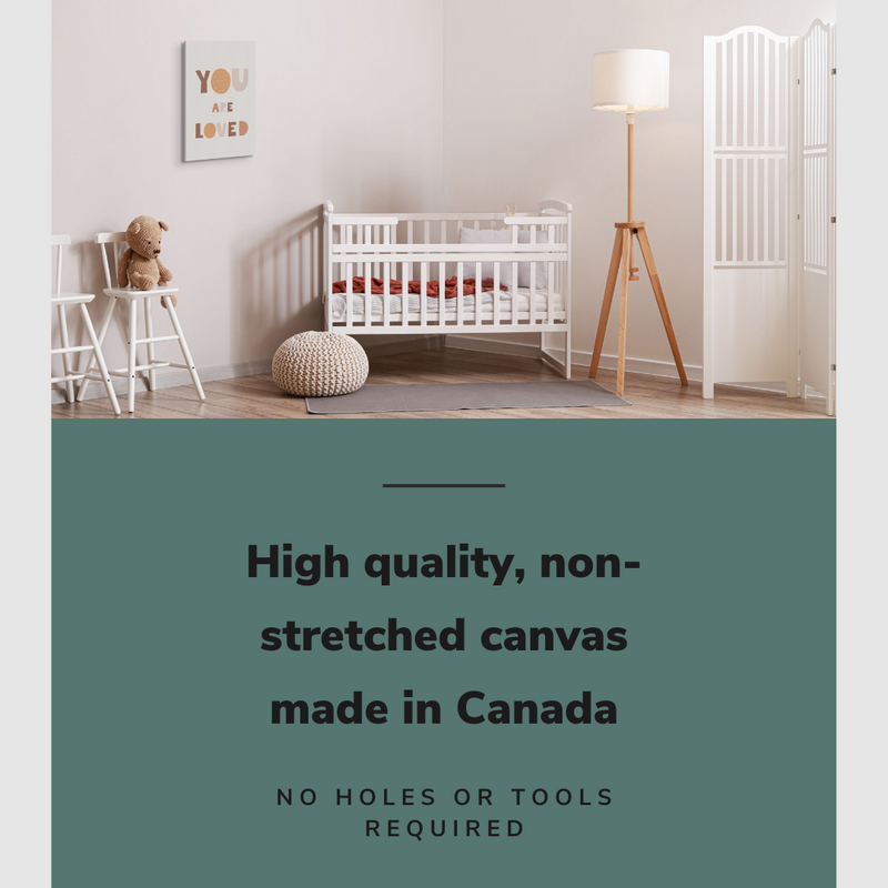 Neutral Nursery You Are Loved - Canvas Print Gender Neutral Wall Art Décor Whelhung